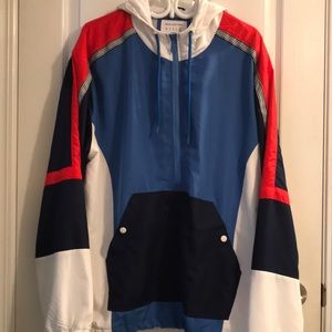 Urban Outfitters lightweight lined hoodie, red, white, & blue, size XL